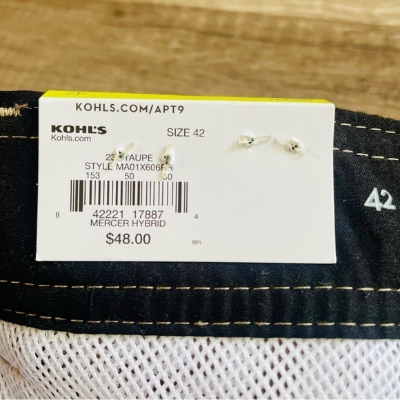 Apt. 9 Khaki Premier Flex Shorts Size 42 NWT NEW - Picture 8 of 8